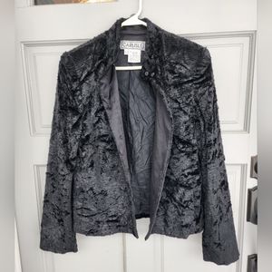 Carlisle Black Jacket Soft Silk Combo Women's Size 8 Blazer Suit Jacket Style